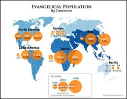 Evangelical Population by Continent