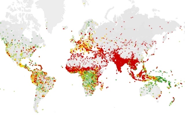Global Dashboard interface showing world statistics