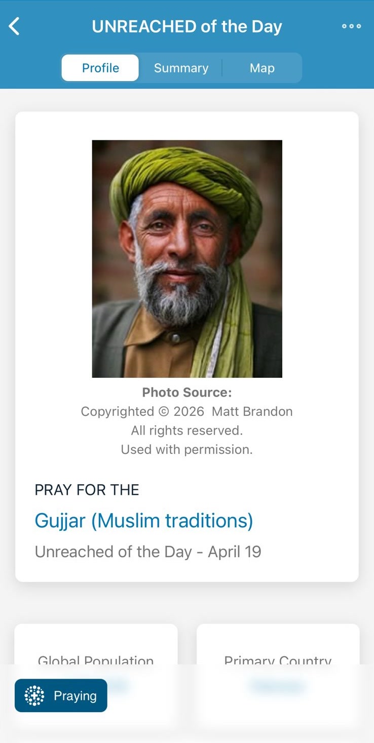 Unreached of the Day app screenshot