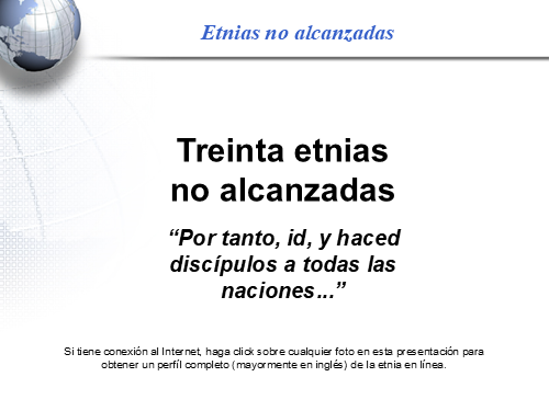 Treinta Etnias No Alcanzadas
