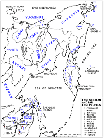 Map of Yukagir in Russia