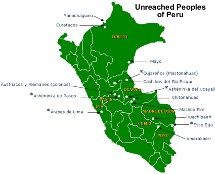 Map of Apurucayali Asheninka in Peru