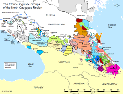 Map of Georgian in Azerbaijan