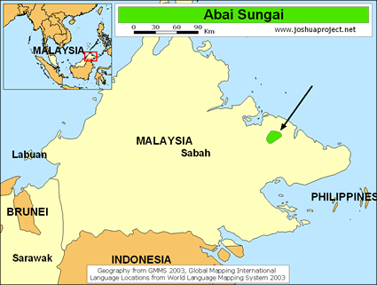 Map of Abai Sungai in Malaysia