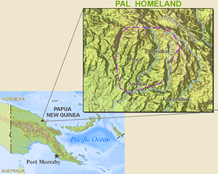 Map of Abasakur in Papua New Guinea