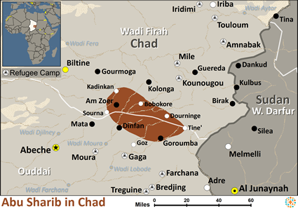 Map of Abu Sharib in Chad