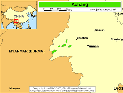 Map of Achang in China