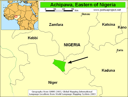 Map of Achipawa in Nigeria
