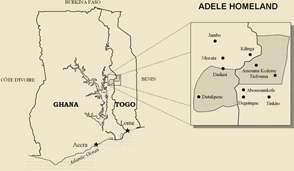 Map of Adele in Togo