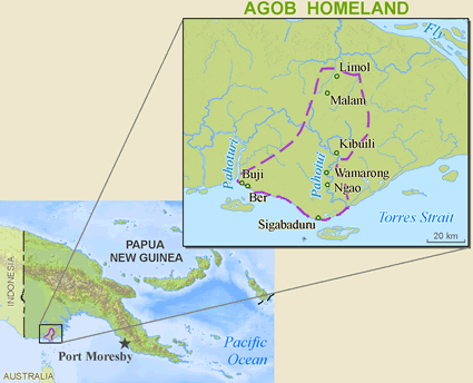Map of Agob, Upiala-Bituri in Papua New Guinea
