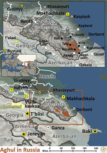 Map of Aghul in Russia