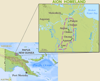 Map of Aion in Papua New Guinea