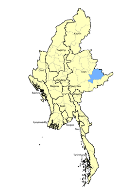 Map of Akha in Myanmar (Burma)