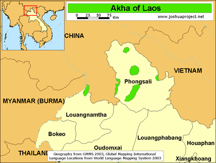 Map of Akha in Laos