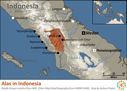 Map of Alas in Indonesia