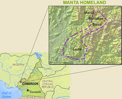Map of Amasi, Banta in Cameroon