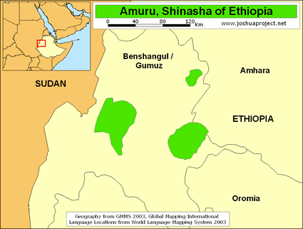 Map of Boro, Shinasha in Ethiopia