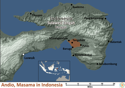 Map of Andio, Masama in Indonesia