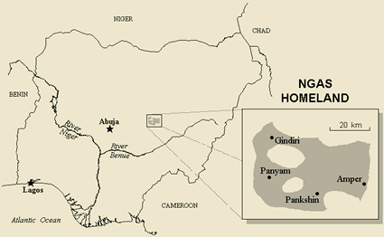 Map of Angas in Nigeria