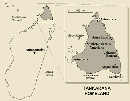 Map of Antankarana in Madagascar