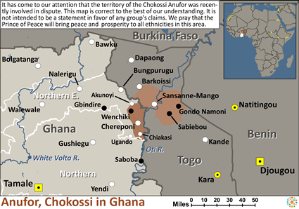 Map of Chokosi in Ghana