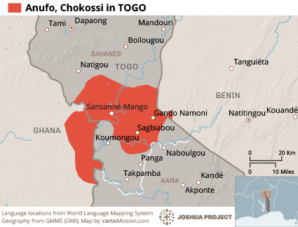 Map of Chokosi in Togo