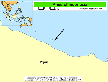 Map of Anus in Indonesia