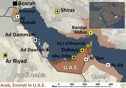 Map of Arab, Emirati in United Arab Emirates