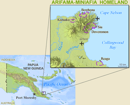 Map of Arifama-Miniafia in Papua New Guinea