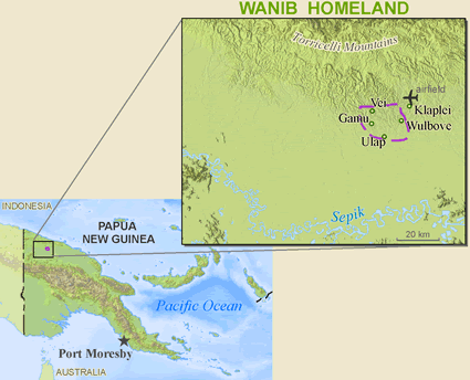 Map of Arinua, Lolopani in Papua New Guinea