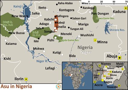 Map of Asu in Nigeria