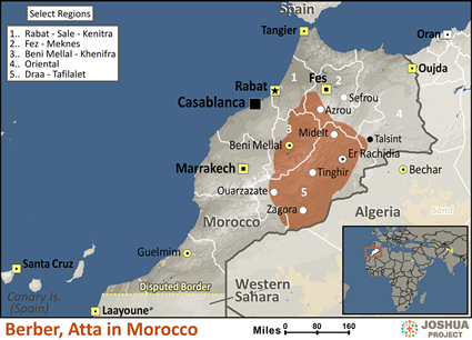 Map of Berber, Atta in Morocco