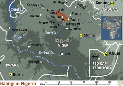 Map of Baangi in Nigeria