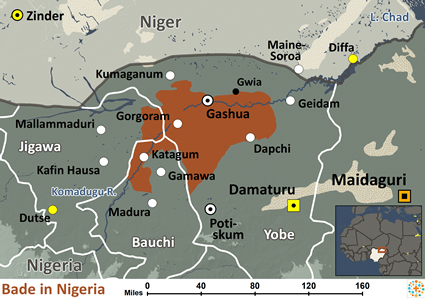 Map of Bade in Nigeria