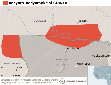 Map of Badyara in Guinea