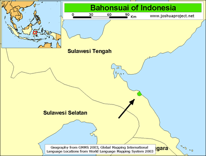 Map of Bahonsuai in Indonesia