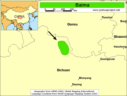 Map of Baima in China