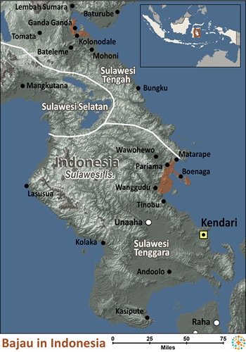 Map of Bajau in Indonesia