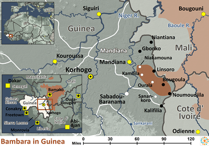 Map of Bambara in Guinea