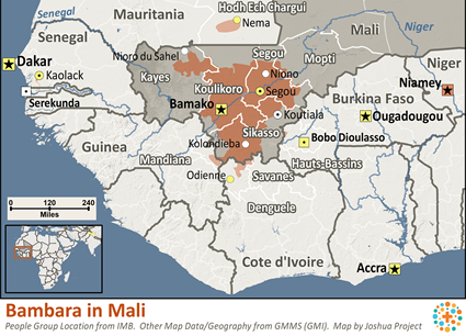 Map of Bambara in Mali