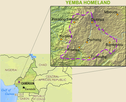 Map of Bamileke-Tchang in Cameroon