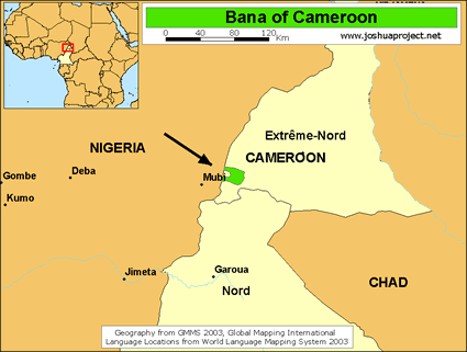 Map of Fali in Cameroon
