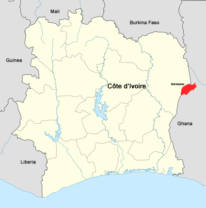 Map of Banda, Nafana in Ghana