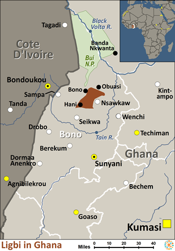 Map of Ligbi in Ghana