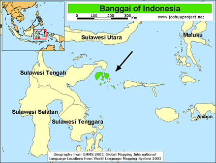 Map of Banggai in Indonesia