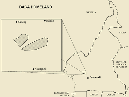 Map of Bango in Cameroon