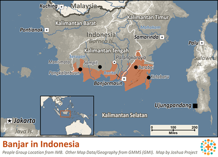 Map of Banjar in Indonesia