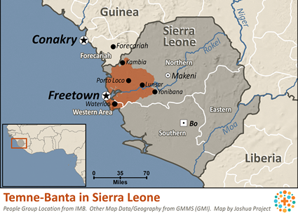 Map of Temne-Banta in Sierra Leone