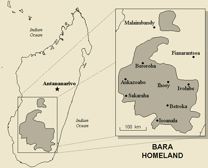Map of Bara in Madagascar