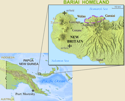 Map of Bariai in Papua New Guinea